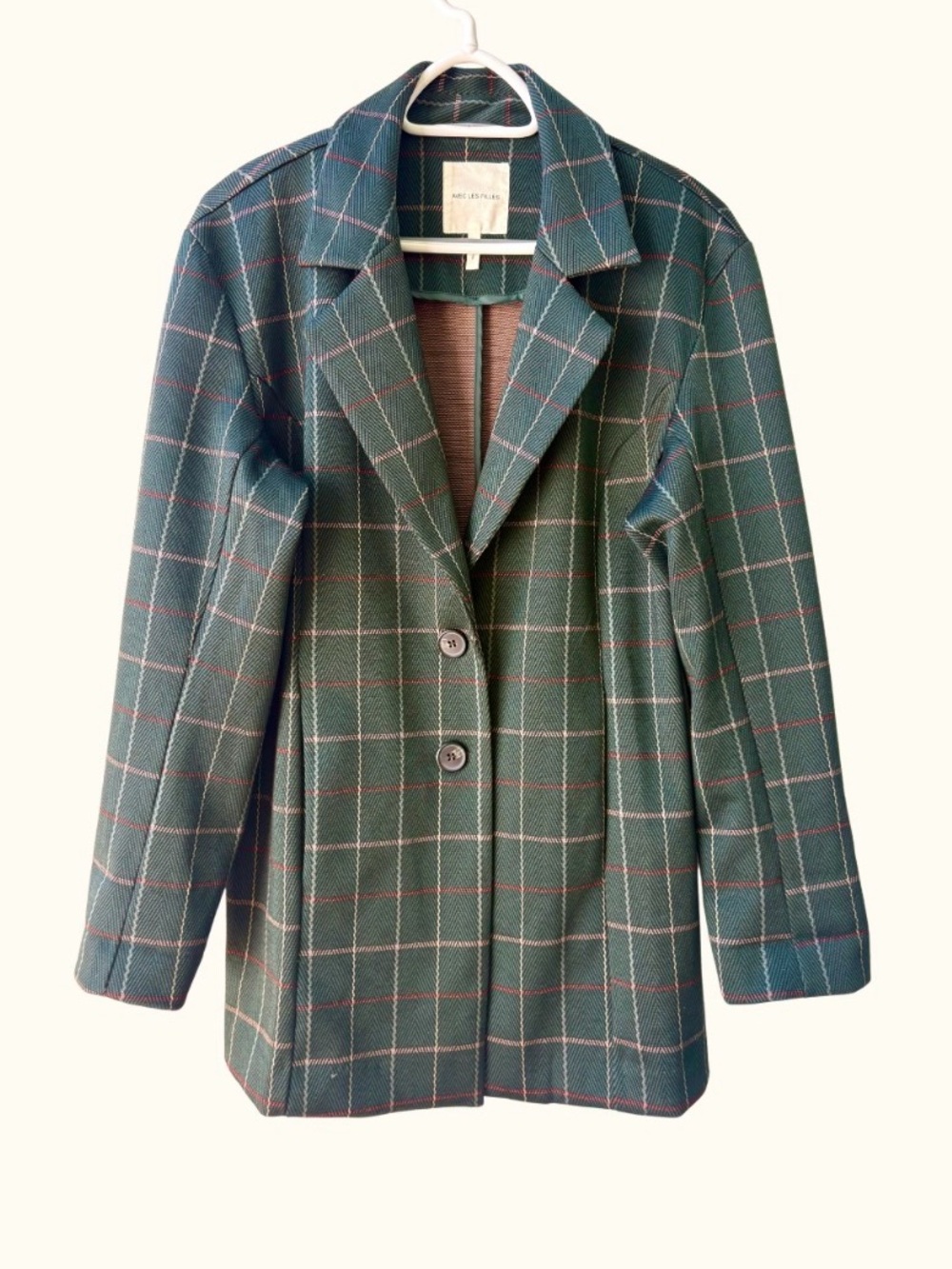 Avec Les Filles Green Plaid Blazer Jacket | M - Picture 2 of 10